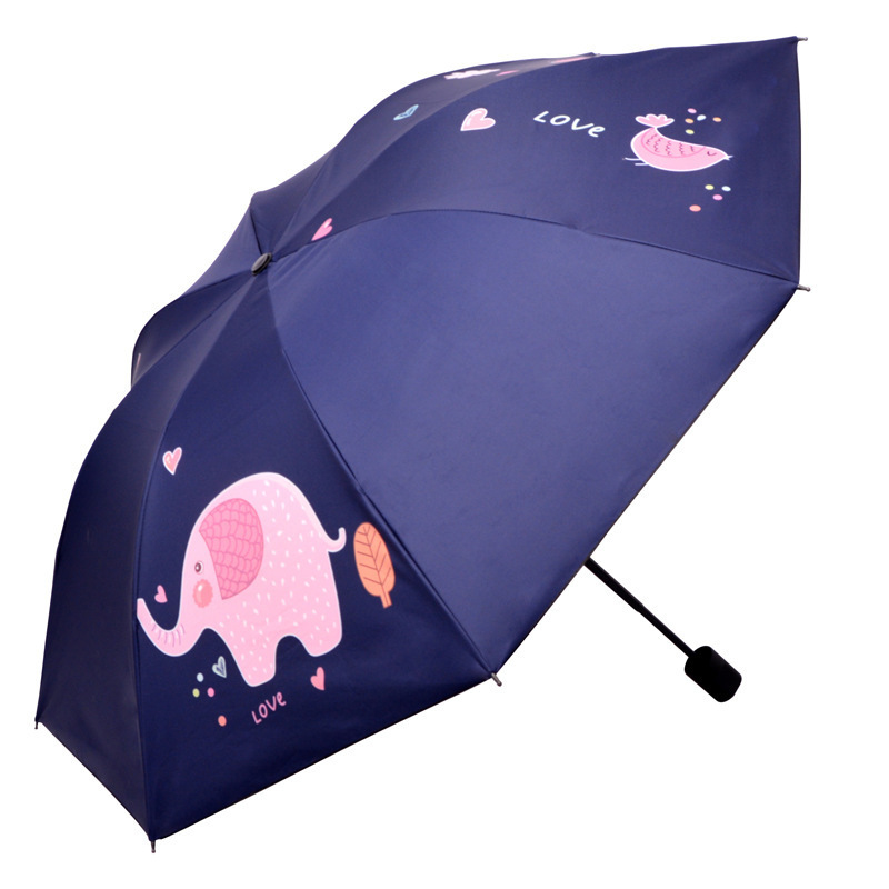 Lovely cartoon fully automatic folding sunny umbrella fashion trend of vinyl sunshade umbrella