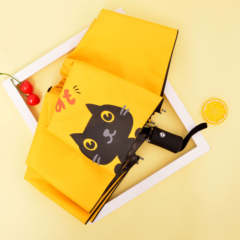 Lovely cartoon fully automatic folding sunny umbrella fashion trend of vinyl sunshade umbrella