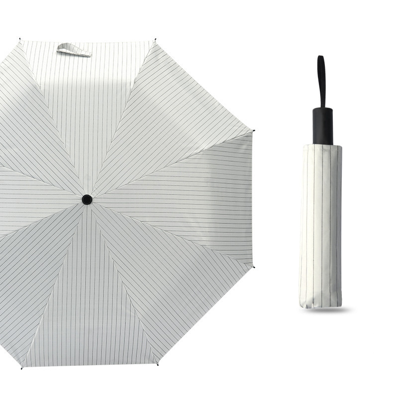 Stripe business fully automatic sunny umbrella dual-purpose folding simple fashion shade sun umbrella