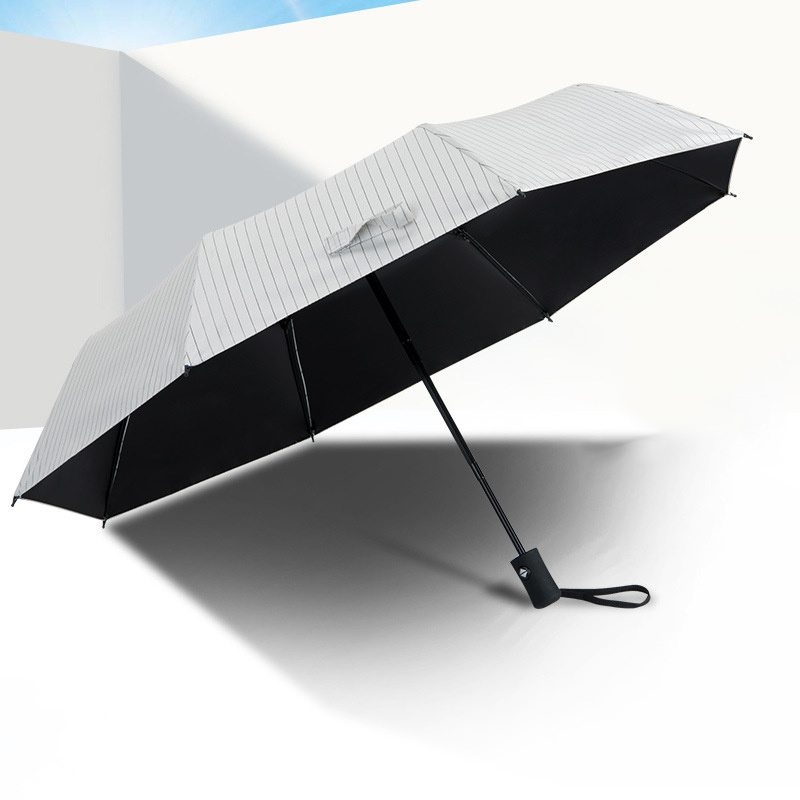 Stripe business fully automatic sunny umbrella dual-purpose folding simple fashion shade sun umbrella