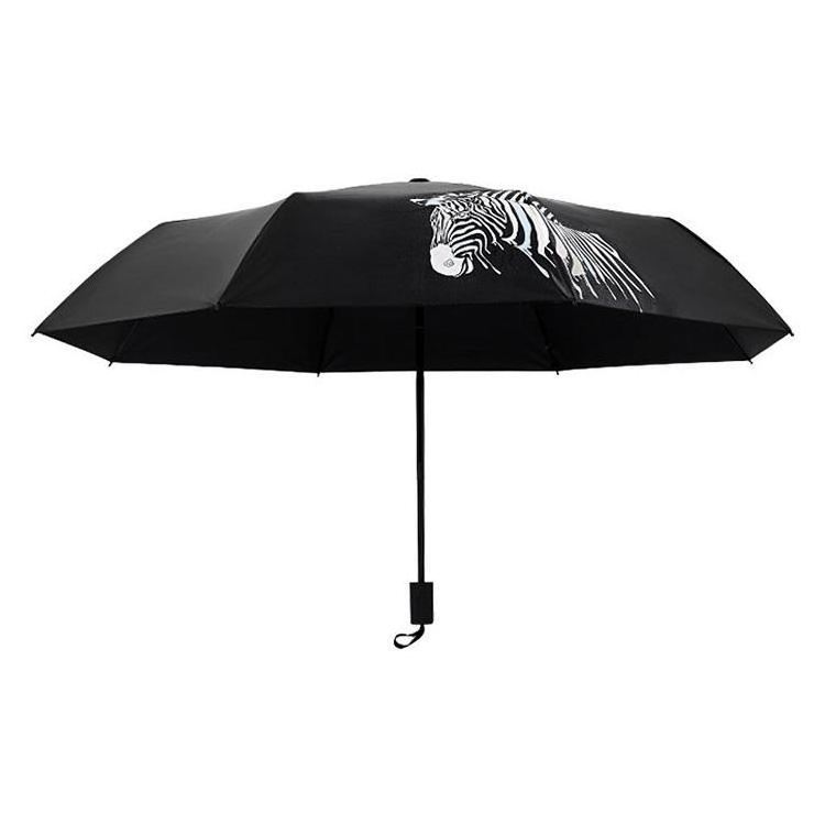 Travel Compact Mini  Light auto open close umbrella horse printing color changing magic umbrella