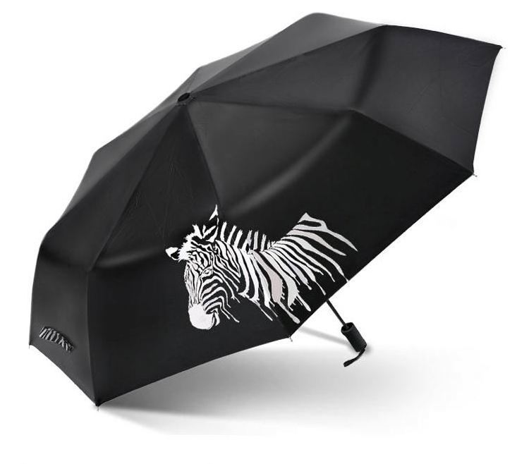 Travel Compact Mini  Light auto open close umbrella horse printing color changing magic umbrella