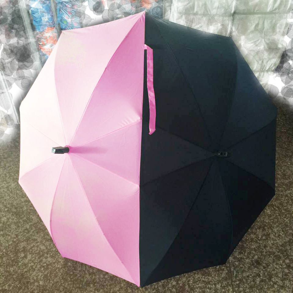 Special Customize Printing Aluminum Couple Straight Couple Umbrella