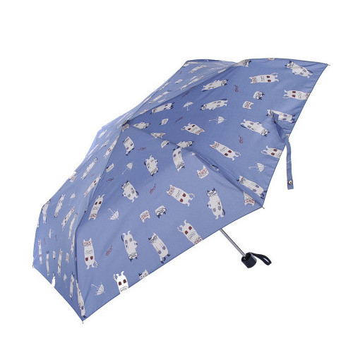 Japanese UV Protection Cute cartoon animal Print 3 light weight aluminum Fold Umbrella