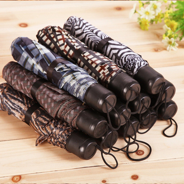 Factory direct sale Fashion simple multi - color plaid pattern 3 Folding Umbrella