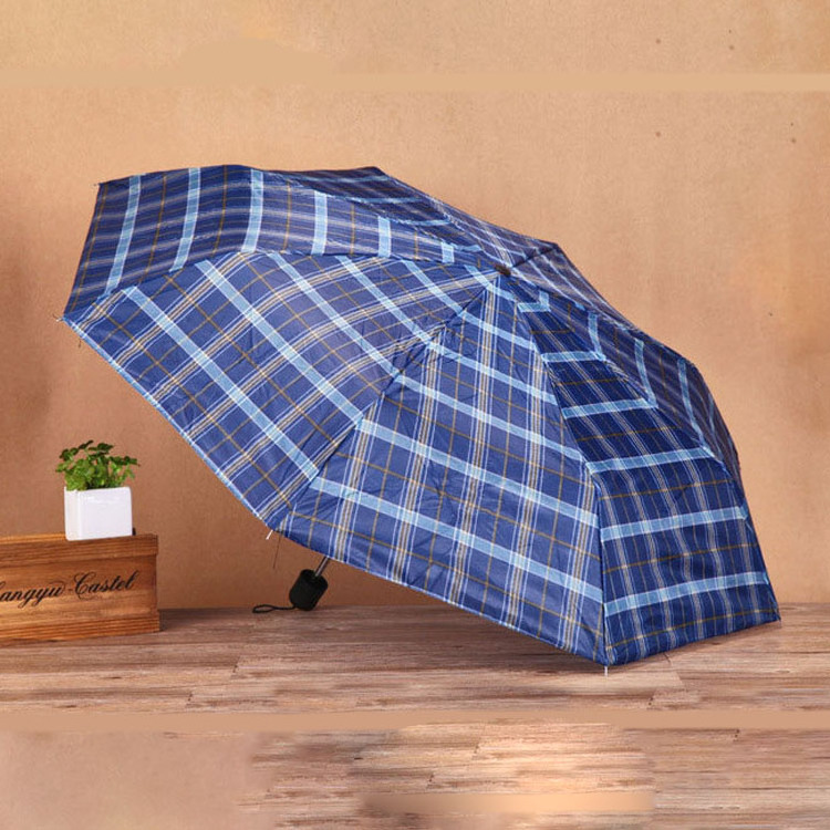 Factory direct sale Fashion simple multi - color plaid pattern 3 Folding Umbrella