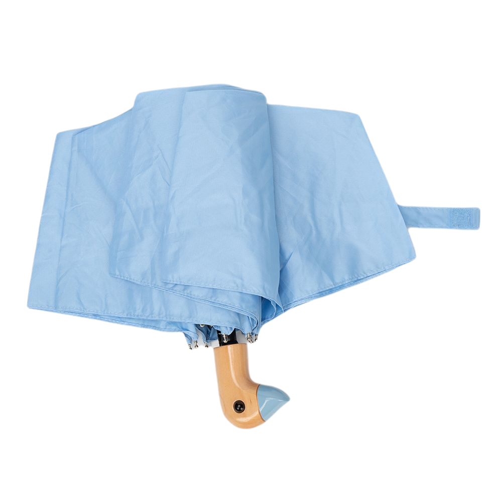 Manual Wooden Opening Close Umbrella new design creative blue duck head Blue cute