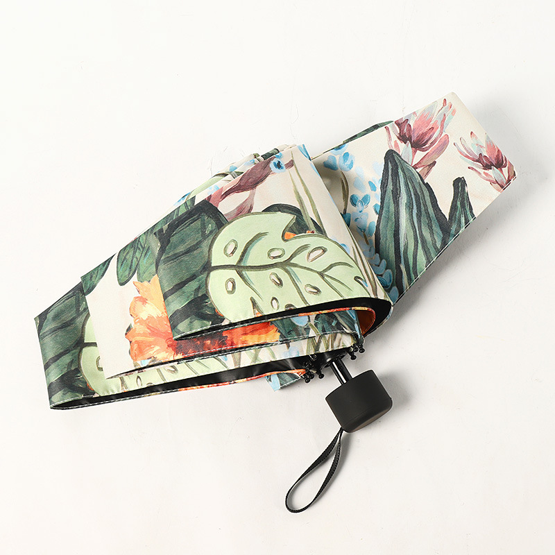 Portable Folded Ultralow-light 5 Folding Umbrella Sunblock Uv Mini Pocket Umbrella