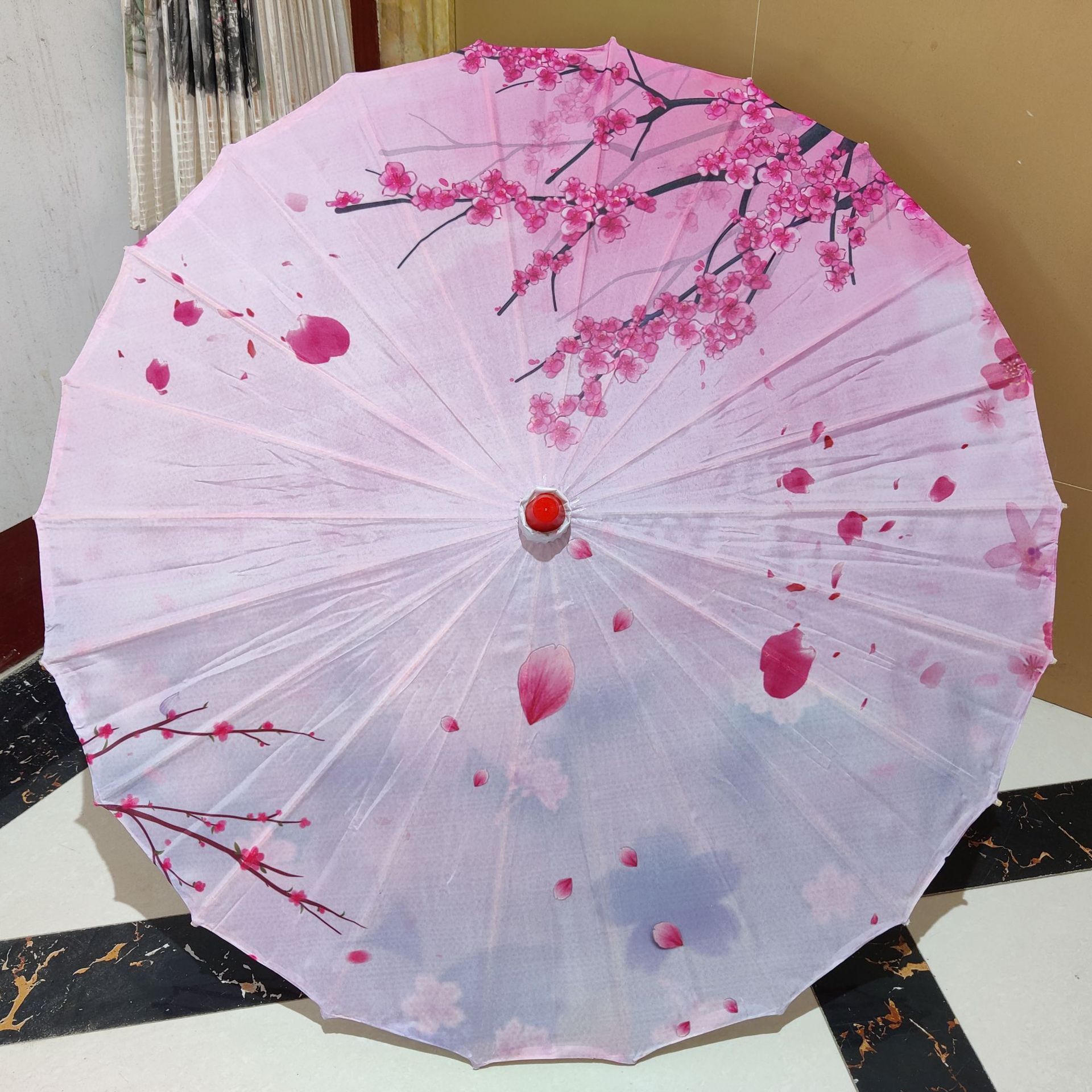 Wholesale china traditional umbrella wedding decoration flower pattern hand painted decoration  paper parasols bridal umbrella