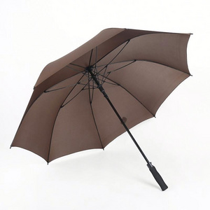 Automatic Carbon Fiber Open Windproof Black Standard Size Golf Umbrella With Logo Printing