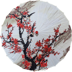 Wholesale china traditional umbrella wedding decoration flower pattern hand painted decoration  paper parasols bridal umbrella