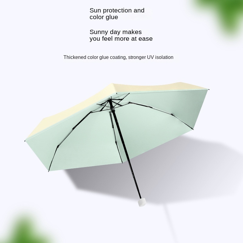 Color Glue Summer Outdoor Portable Flat Sunshade 99% Off six Fold Umbrella Nice Sunshade Business Gift Advertising Umbrella