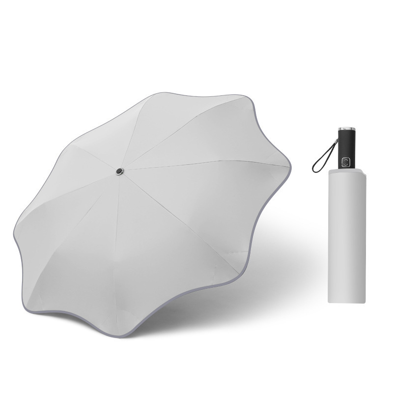 New Design Gift Flower Shape safety round Conner reflective Blunt folding Umbrella