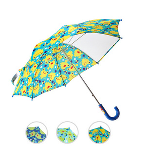 New Innovation Cartoon Design Safty Manual Open Children Animal Kids Umbrella Kid boy and girl