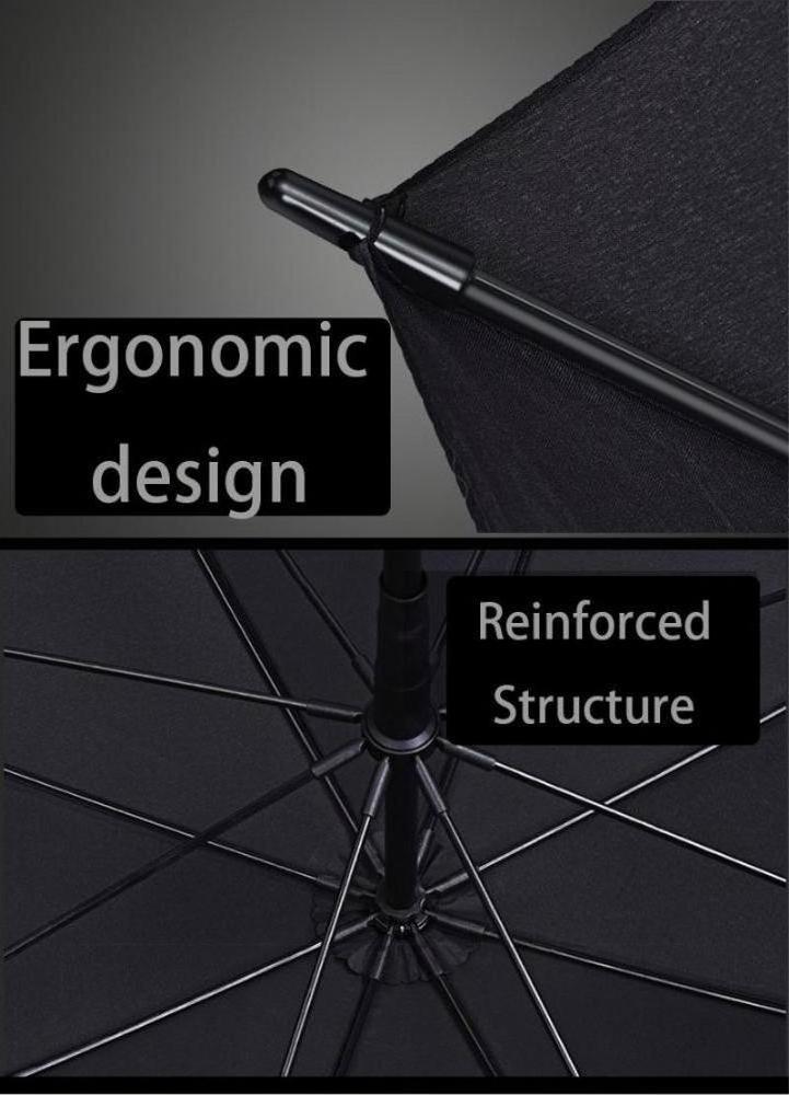 Automatic Carbon Fiber Open Windproof Black Standard Size Golf Umbrella With Logo Printing