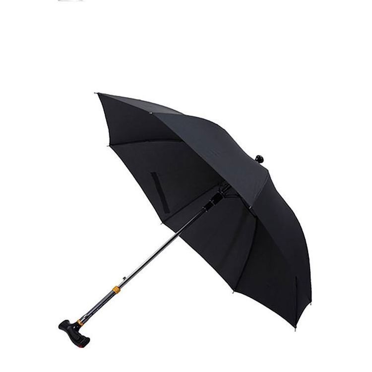 2022 Wholesale Auto Open Stick Adjustable umbrella Crutch Cane Walking Stick Umbrella For Old Men