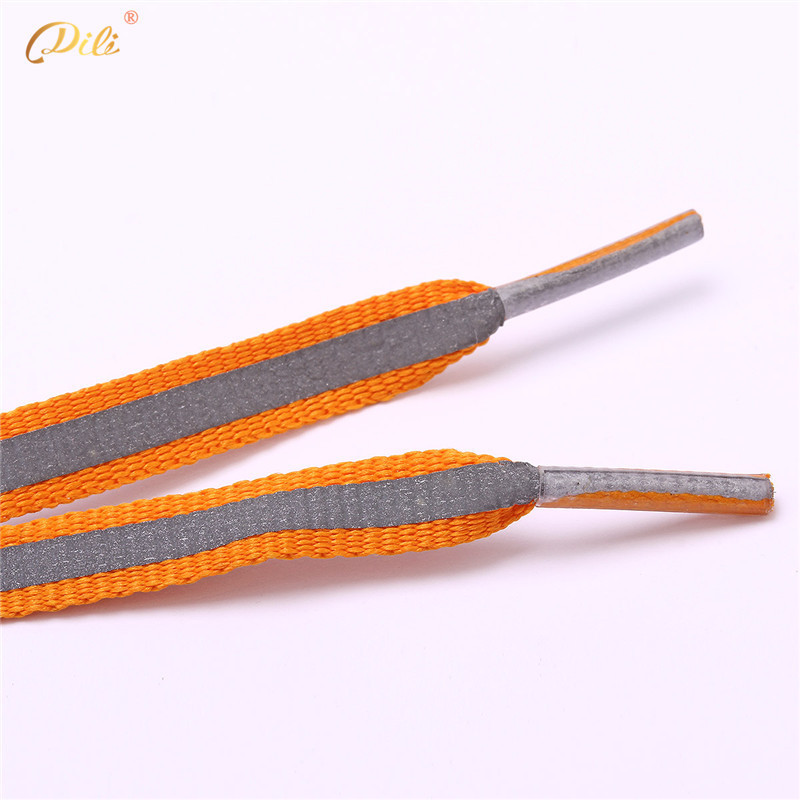 [6]  Wholesale 8mm Reflective Shoelace Flat Shoe laces Safty Shoe laces