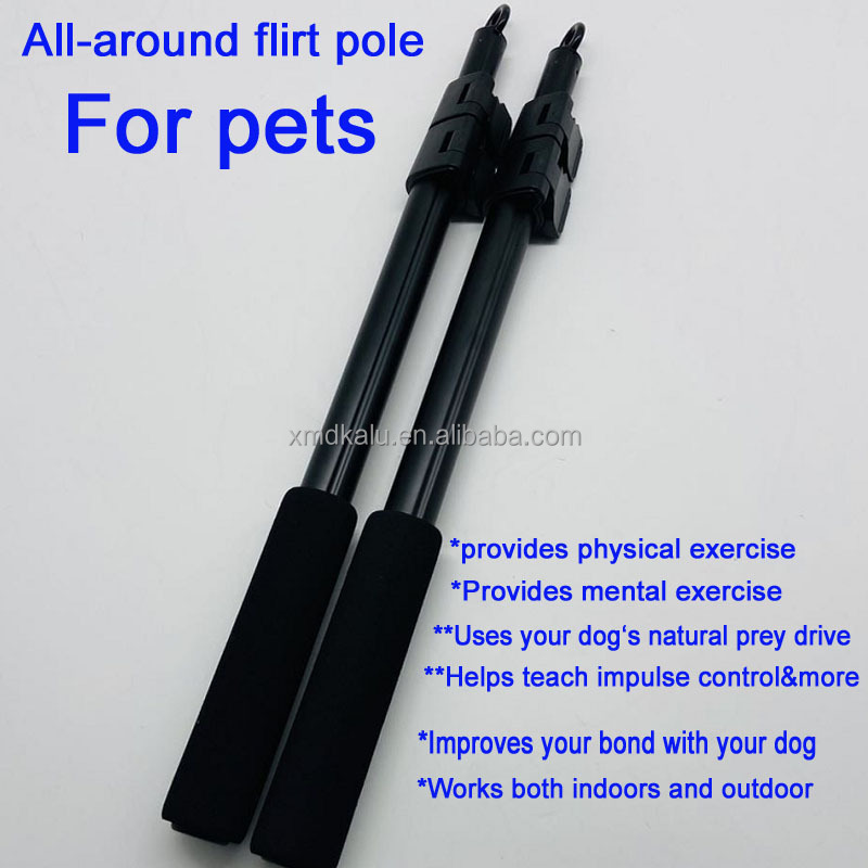 hot sell pets products aluminum flip lock rod with eyelet dog tease pole Pet Flirting rods Cat toy for pet toy