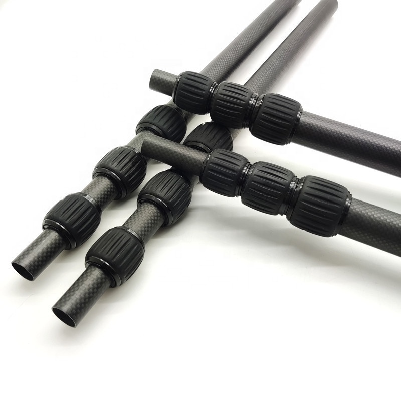 1360mm Light Weight 3K Carbon Fiber Telescopic Pole Adjustable Pole For  Underground Gold  Metal Detector Searcher