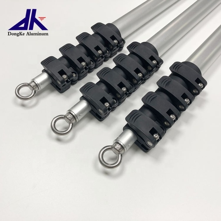 Custom Heavy Duty Metal Telescopic Extendable Pole Disposable Aluminum Flip Clamp Locking for Household Cleaning