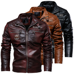 Men's Autumn Leather Motorcycle Brown Waterproof For Retro Windbreaker Sports Fashion Men's Light Leather Motorcycle Coat Jacket