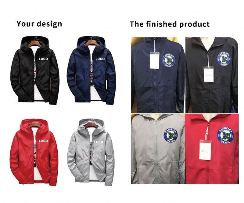 TY S-7XL Wind Breaker Waterproof Sports Hooded Jacket Custom Casual Windbreaker  Outdoor Men's Jackets