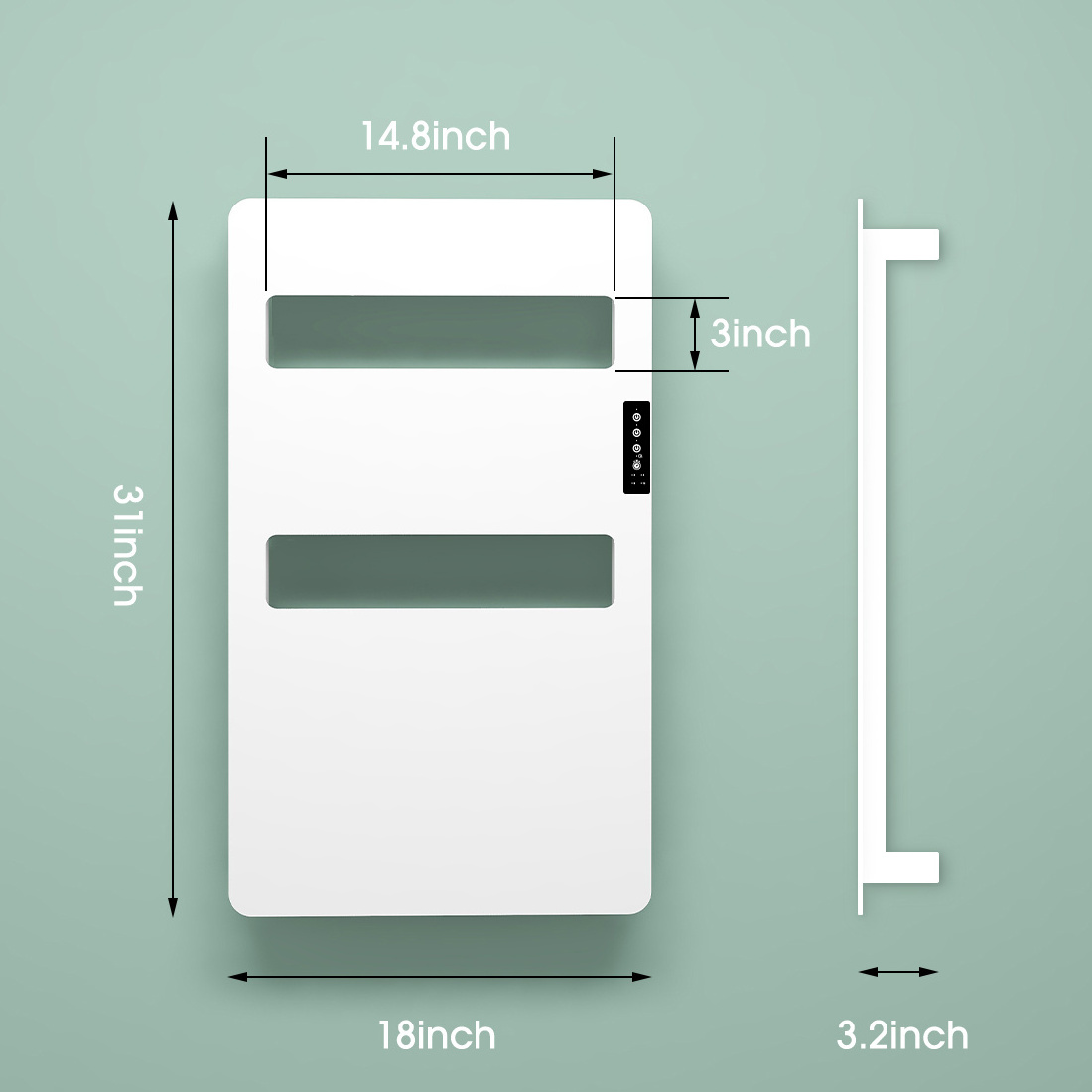 Waterproof electric vertical heated radiator drying towel rack warmer