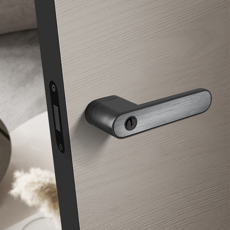 Italian Modern Indoor Bedroom Door Lock Handle Minimalist Silent Ecological Door Lever Handle