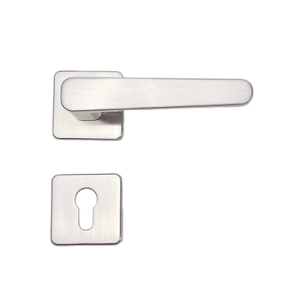 NEWEST  Modern Manija de la puerta  Sliver Chrome bedroom interior wooden door Gate Lever handle Shed Door Lock Handle