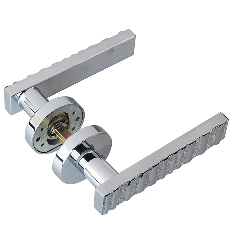 Hotel rooms Zinc Alloy Rust proof  Handle Gloss Chrome  Gate Door Lock Shed Door Handle Locks set