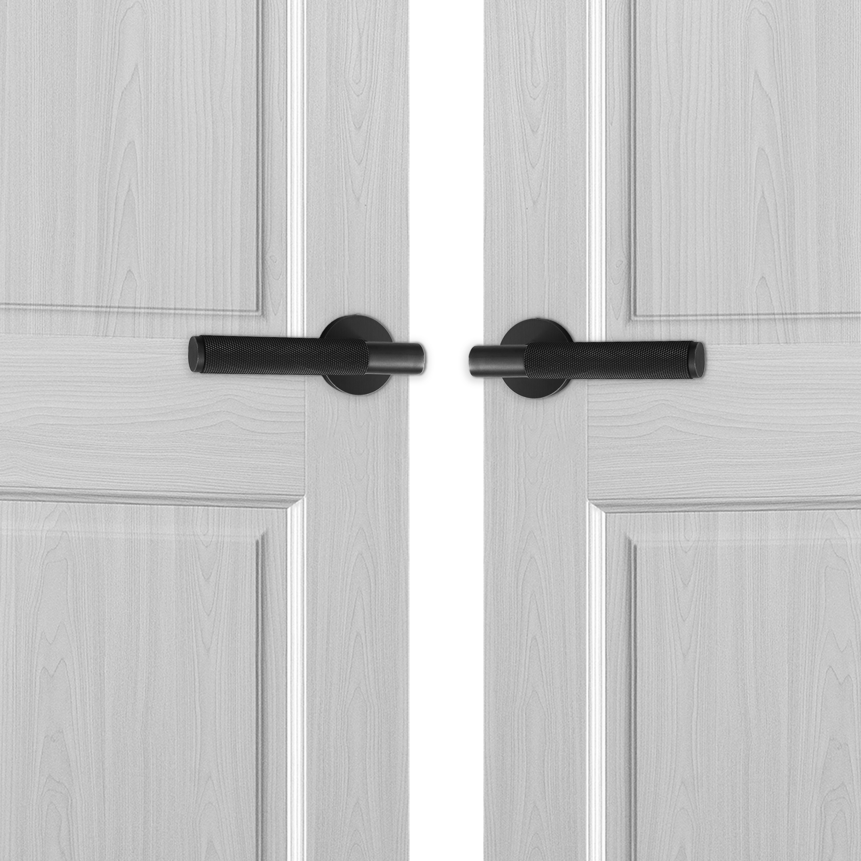 Left open Luxury Passage Matt Black door knob Solid Brass Wholesale  Accessories Lever Security knurled Locks Handle