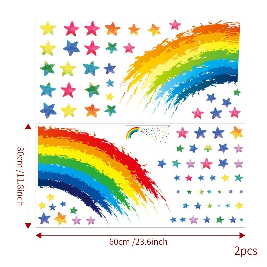 Love Rainbow Cloud Cartoon Frosted Sticker To Remove Children's Room Decorative Wall Sticker