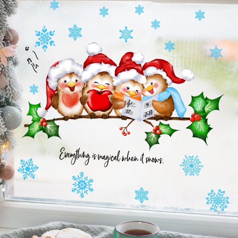 Christmas Tree Animal Snowflake Home Background Wall Beautification Decorative Wall Stickers Wholesale