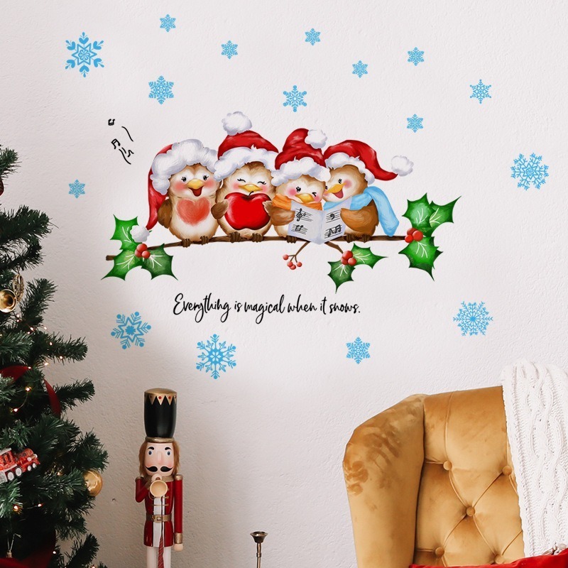 Christmas Tree Animal Snowflake Home Background Wall Beautification Decorative Wall Stickers Wholesale