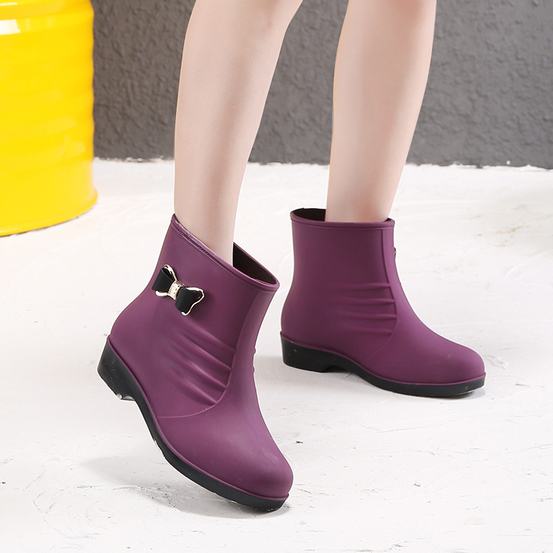 Waterproof Mature High Heel Fashion PVC Rain Boots Wholesale Black Horse Sex With Women Rain Boots