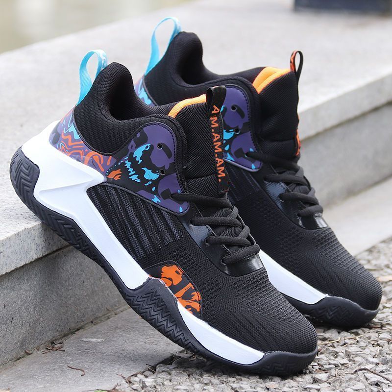 New breathable sports sneakers non-slip sole running shoes high-top black basketball style Sport Casual shoes for men