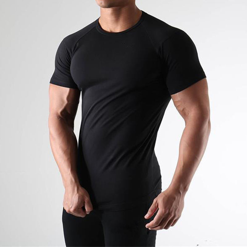 Wholesale Men Sport Clothes Compression Gym wear Quick Dry T shirts Custom Logo Gym Athletic Short Sleeve Shirt Top