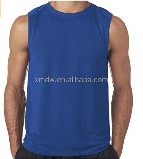 Mix Color Mens Moisture-wicking Muscle Tank Top Shirt Cotton Spandex Round Neck Curve Bottom Gym Tee Side Split Fitness  T Shirt