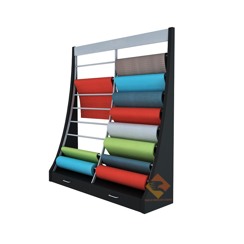 Innovative carpet display rack rug sample stands display for rolling carpet carpet