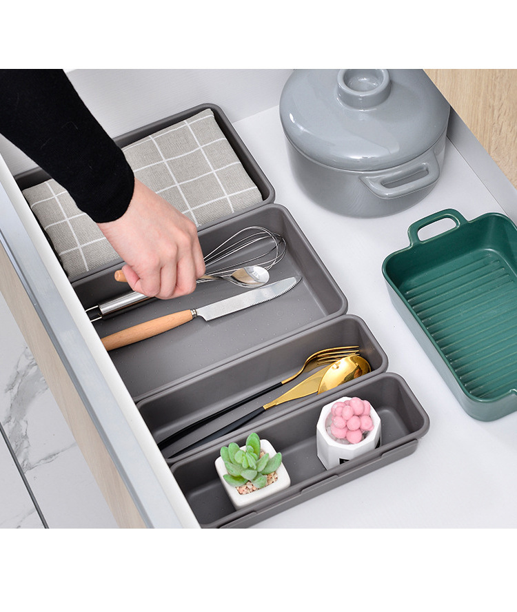 GG205 Small Desktop Storage Box Plastic Sundries Drawer with Partition can be freely Combined Small Food Objects Bin Storage