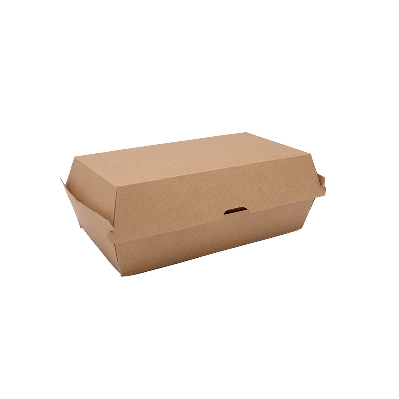 Custom Disposable Kraft Paper Fast Food Container Eco Friendly Biodegradable Bread Humberger Paper Boxes