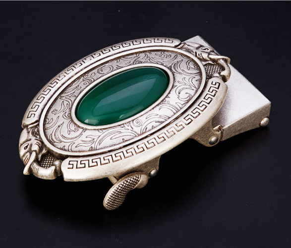 wholesale Luxury Brass Quality Buckle,35mm gemstone automatic old brass belt buckles