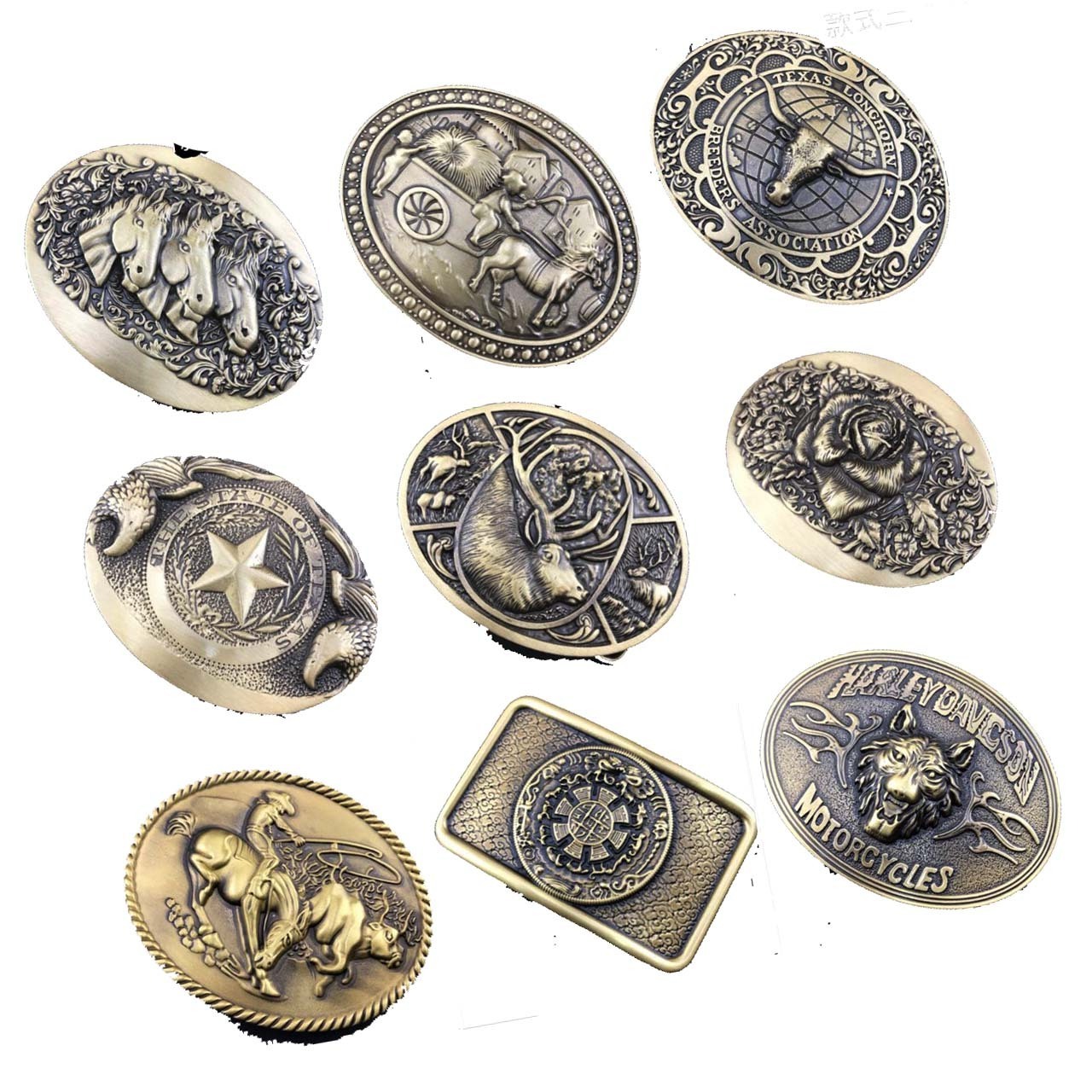 40mm inner width classical style solid brass dragon logo bead clip western name plate belt buckle