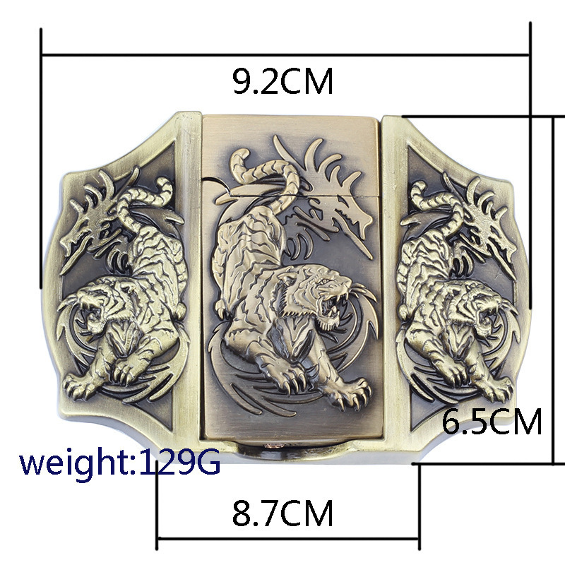 40mm 3D tiger firelighter western name plate belt buckles,custom fire lighter belt buckles