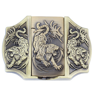 40mm 3D tiger firelighter western name plate belt buckles,custom fire lighter belt buckles