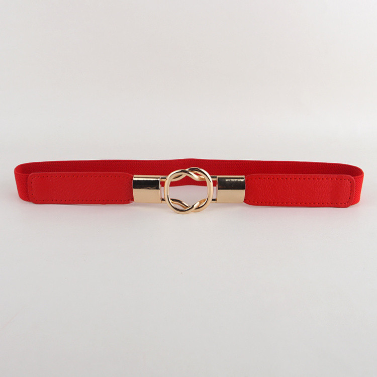 Lovely 2.5cm width zinc alloy two pieces joint buckle girls fashion elastic band waist belts