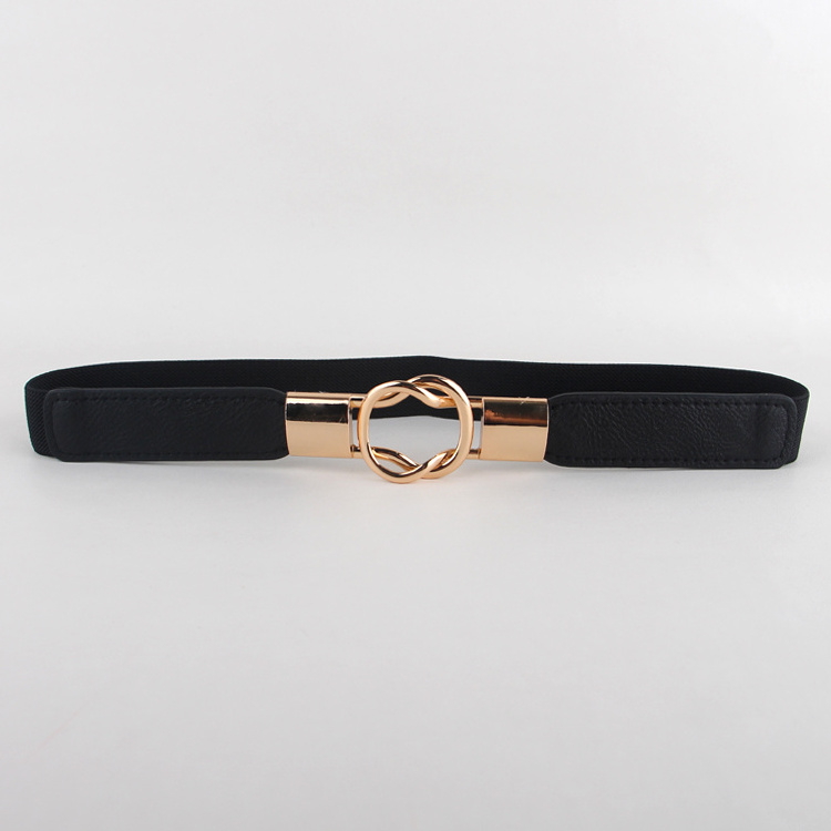 Lovely 2.5cm width zinc alloy two pieces joint buckle girls fashion elastic band waist belts