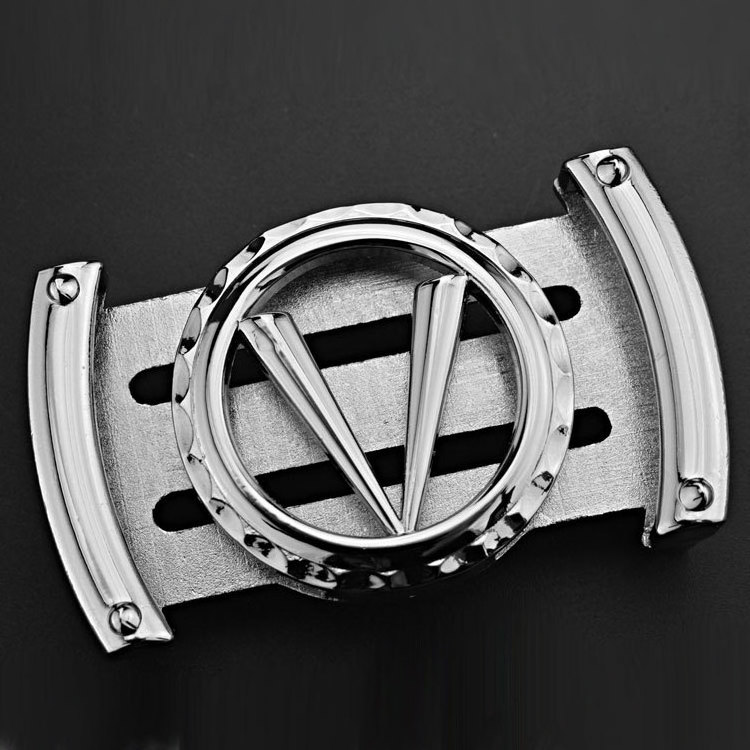 High quality customized zinc alloy inner size 34mm Letter V western name plate belt buckle