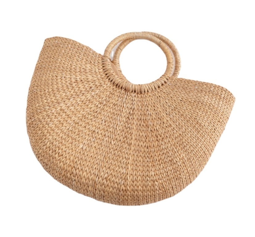 2020 Summer Fashion Half Moon  handbags   straw weaving bags hand-made