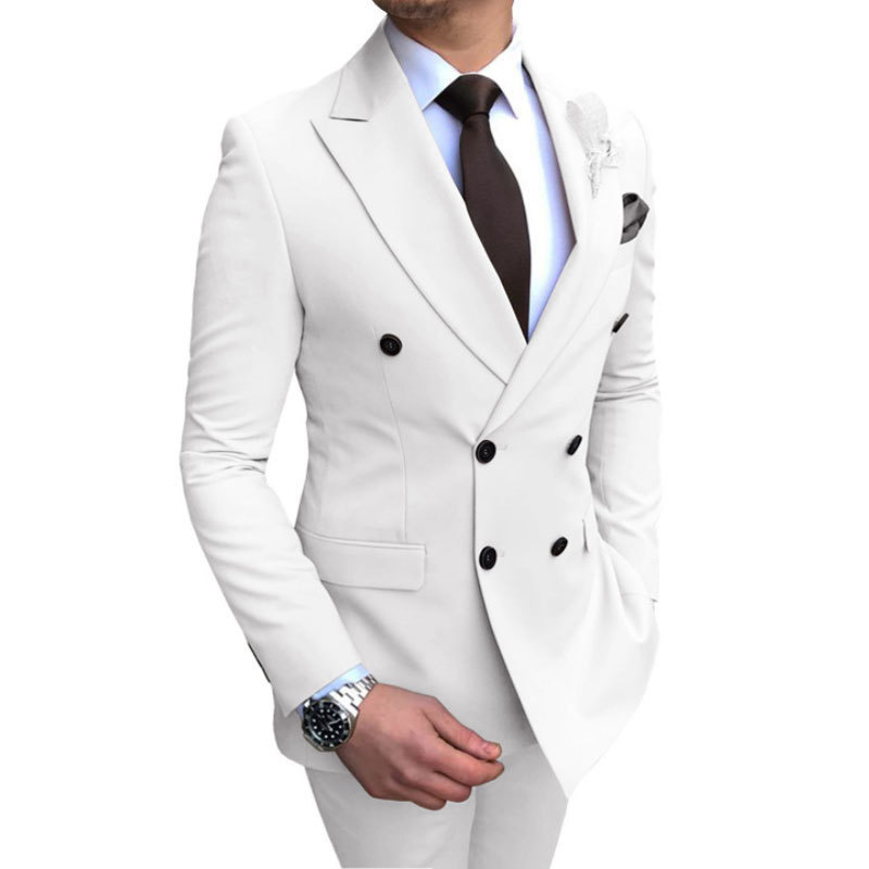 Classic Men's Suit Fit Wedding Groom Wear Men's Business Casual 2-Piece Set Banquet Suit Gentleman Costume M-4XL Wedding Suits